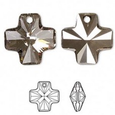 20mm Swarovski 6866 Cross Pendant - Metallic Silver - Each