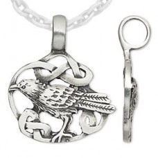 36x31mm Antique Silver Pewter Bird Pendant - Each