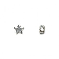6mm Silver Plated Star Beads with 2mm hole