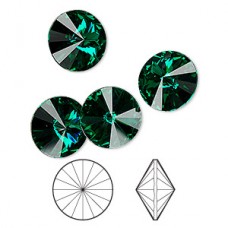 12mm Crystal Passions® Rivoli Crystal - Emerald - Pack of 2
