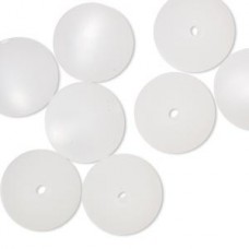 14mm Cool Frost Resin Round Beads - White