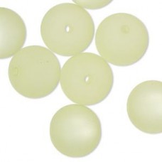 14mm Cool Frost Resin Round Beads - Light Green - Pack of 8