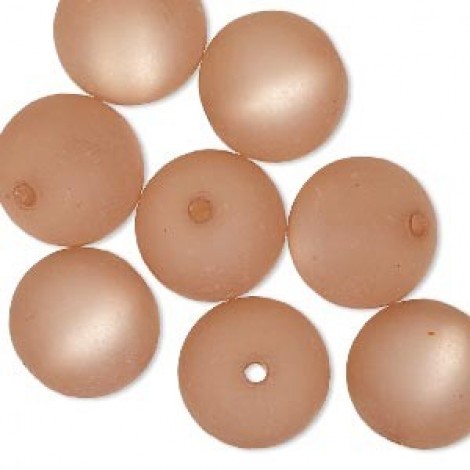 14mm Cool Frost Resin Round Beads - Champagne