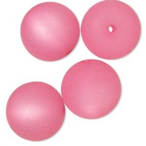 18mm Cool Frost Resin Round Beads - Pink