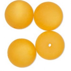 18mm Cool Frost Resin Round Beads - Light Orange - Pack of 2