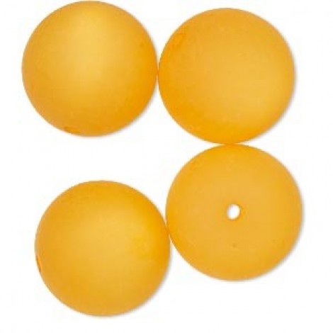 18mm Cool Frost Resin Round Beads - Light Orange