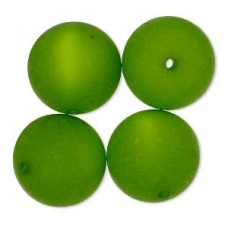 18mm Cool Frost Resin Round Beads - Green