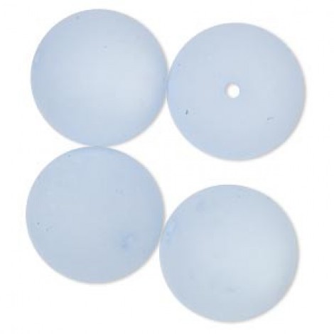 18mm Cool Frost Resin Round Beads - Light Blue