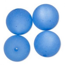 18mm Cool Frost Resin Round Beads - Blue - Pack of 2