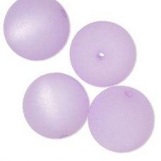 18mm Cool Frost Resin Round Beads - Lavender - Pack of 2