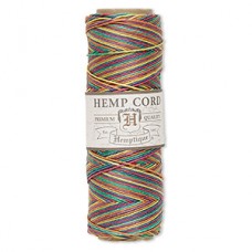 .5mm (10lb) Hemptique Hemp Cord - Variegated Rainbow - 205ft