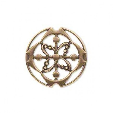 24mm Vintage Brass Flat Round Component - Pack of 6 24mm Vintage Brass Flat Round Component - Pack of 6