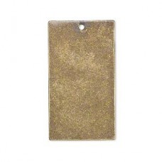 32x18mm Vintage Brass Rectangle Blank Drops - Pack of 10