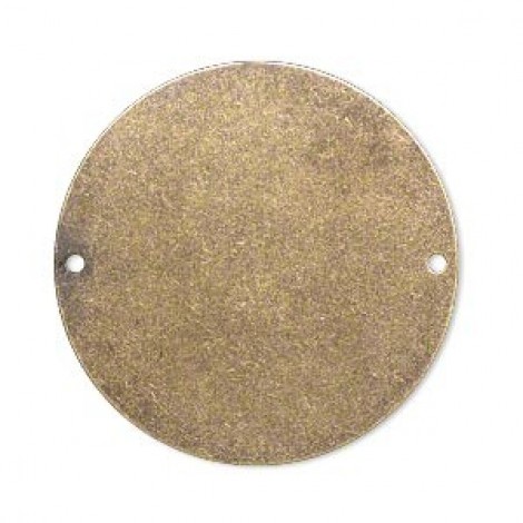 34mm Round Vintage Brass Blank Disk w/2 holes - Pack of 4 34mm Round Vintage Brass Blank Disk w/2 holes - Pack of 4