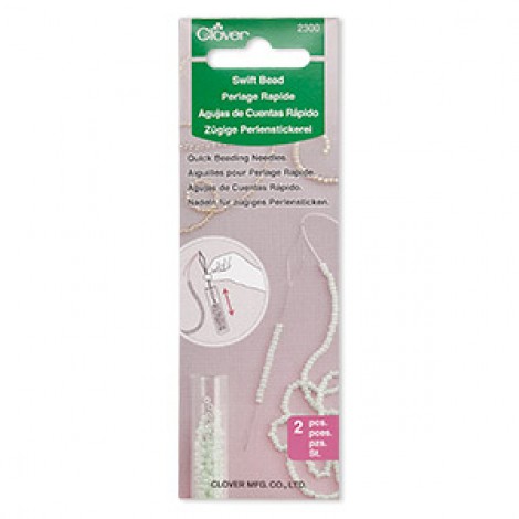 Clover Swift Beading Needle, stainless steel, 0.3mm needle width, 75mm - Pk of 2 Clover Swift Beading Needle, stainless steel, 0.3mm needle width, 75mm - Pk of 2