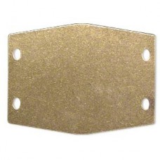 52x39mm Vintage Brass Blank Hexagon Link w/4 holes - Pack of 7