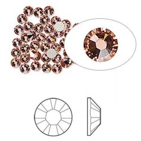 3.2mm SS12 Swarovski Crystal Flatbacks - Rose Peach - Pack of 24
