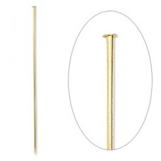 3" (75mm) 18ga Stickpins - Warm Gold Plated Brass - Pack of 10