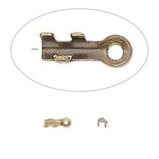 7x2mm Ant Gold Plated Brass Cord End Crimps for Fine Cord or Wire - Pack of 20