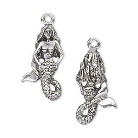 23x13mm Ant Silver Pewter Mermaid Charms
