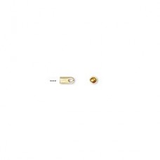 1mm ID, 4x2mm Gold Plated Cord End Caps - Pack of 50