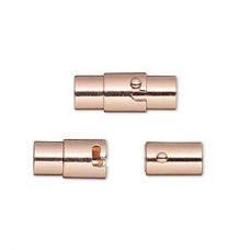 18x7mm (5mm ID) Copper Plated Brass Locking Magnetic Clasp - Each