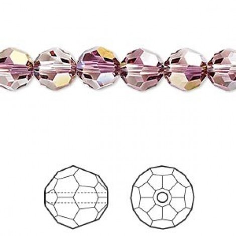 8mm Swarovski Crystal 5000 Round Beads - Lilac Shadow