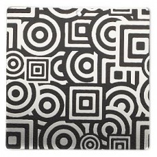 40x40mm Im Rhodium Pl Steel Square Focal - Geometric - Each