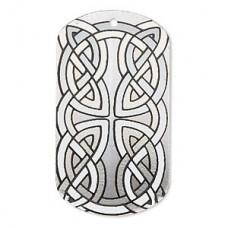 40x22mm Im Rhodium Pl Steel Dog Tag Focal - Celtic - Each
