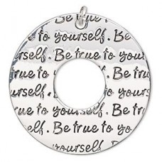 Silver Pl Pewter Donut Pendant - Be True to Yourself
