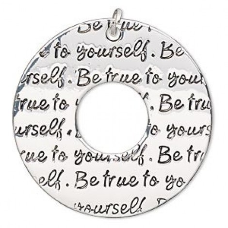 Silver Pl Pewter Donut Pendant - Be True to Yourself