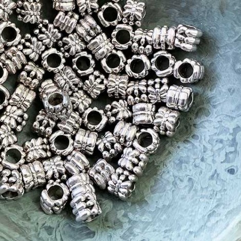 7x6mm Tibetan Style Silver Plated Pandora Metal Beads - Pack of 10 7x6mm Tibetan Style Silver Plated Pandora Metal Beads - Pack of 10