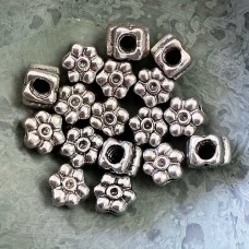 10x11mm Pandora Style Alloy Metal Daisy Beads with 4mm hole - Pack of 2