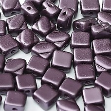 6mm 2-Hole Silky Beads - Alabaster Pastel Bordeaux  - Pack of 40