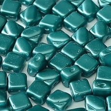 6mm 2-Hole Silky Beads - Alab Pastel Emerald