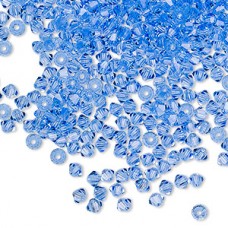 3mm Czech Preciosa Machine-Cut Crystal Bicones - Sapphire - Pack of 12