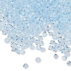 3mm Czech Preciosa Machine-Cut Crystal Bicones - Aquamarine - Pack of 12