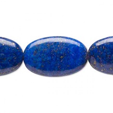 24x15mm Puffed Oval Lapis Lazuli Beads - each