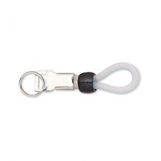 Eyeglass holder - Acrylic & Silver clear + black - 30x6mm with 6x4mm rondelle and 7mm split ring - Per Pair