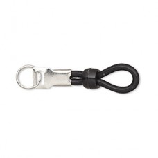 Eyeglass holder - Silver steel, black, 30x6mm with 6x4mm rondelle and 7mm split ring - Per pair