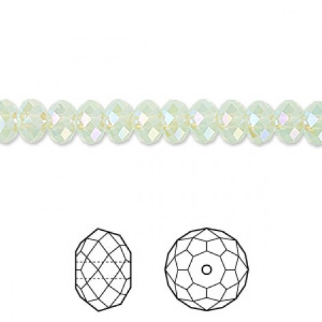 6mm Swarovski 5040 Faceted Rondelles- Chrysolite Opal - Pack of 5 6mm Swarovski 5040 Faceted Rondelles- Chrysolite Opal - Pack of 5