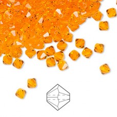 4mm Preciosa Czech Machine Cut Crystal Bicones - Sun