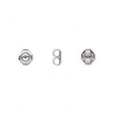 6x5mm 304 Stainless Steel Scalloped Earnuts - Pack of 10 Pair
