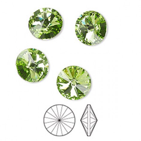 10.7mm Preciosa Maxima Rivoli Crystals - Peridot - Pack of 2