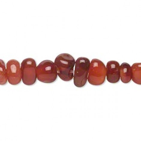 Medium (7-9mm) Red-Black Agate Pebble Bead Strands