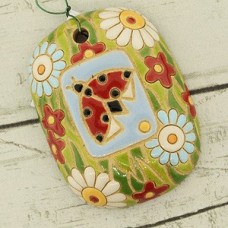 40x30mm Golem Studio Rectangle Pendant - Ladybug - Each