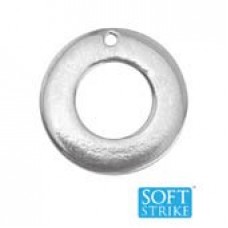 24mm ImpressArt Soft Strike Pewter Washer w/hole - Pack of 6