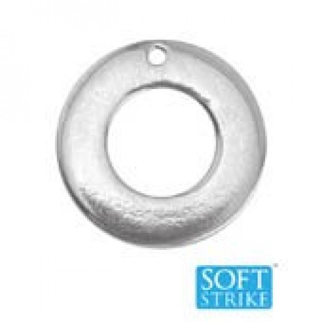 24mm ImpressArt Soft Strike Pewter Washer w/hole - Pack of 6