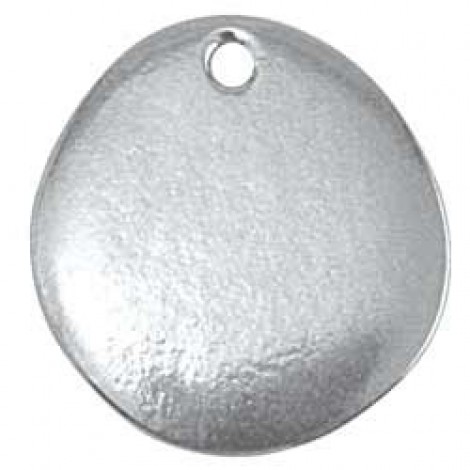 3/4" (18x20mm) ImpressArt Pewter Riverstone Blank with hole