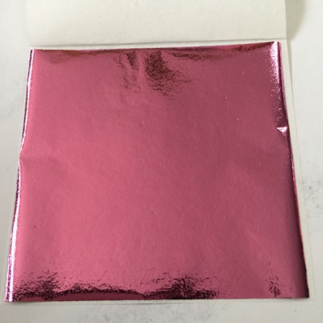 Pink Fine Metallic Foil Leaf Sheets - Pack of 10 x 8x8.5cm sheets